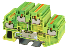 Push In Spring Clamp Earth Terminal - Double Level